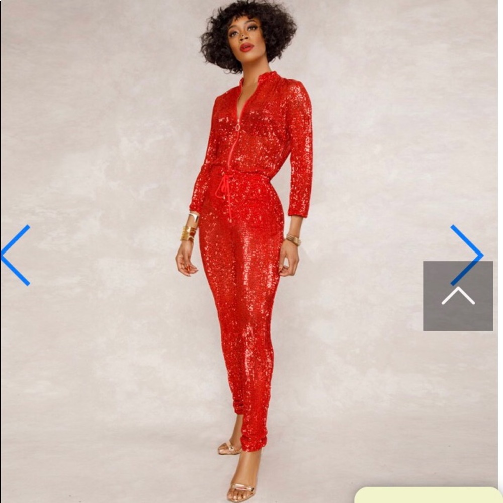 Red Sequin Jumpsuit